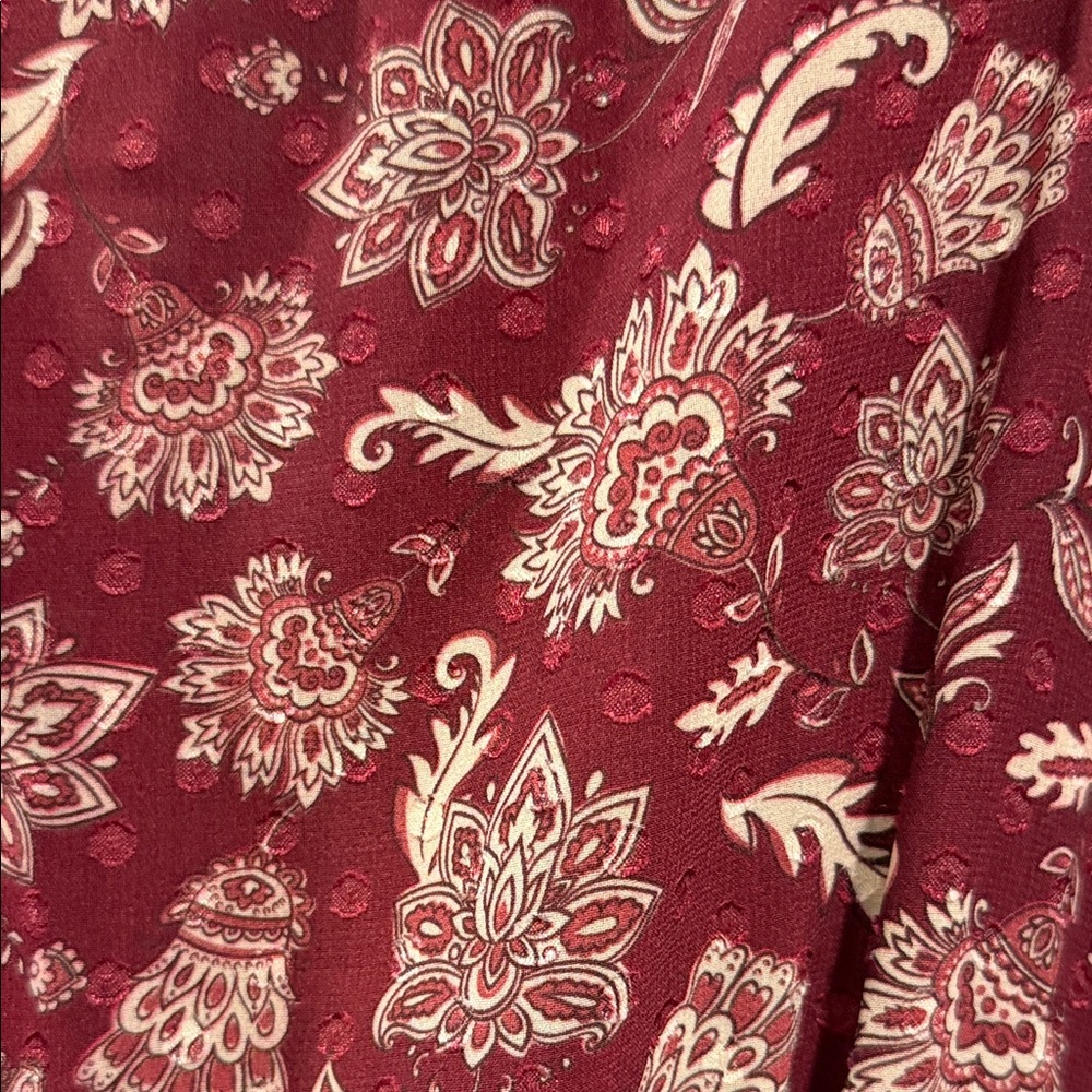 Floral Burgundy Women's Top - Picture 5 of 5